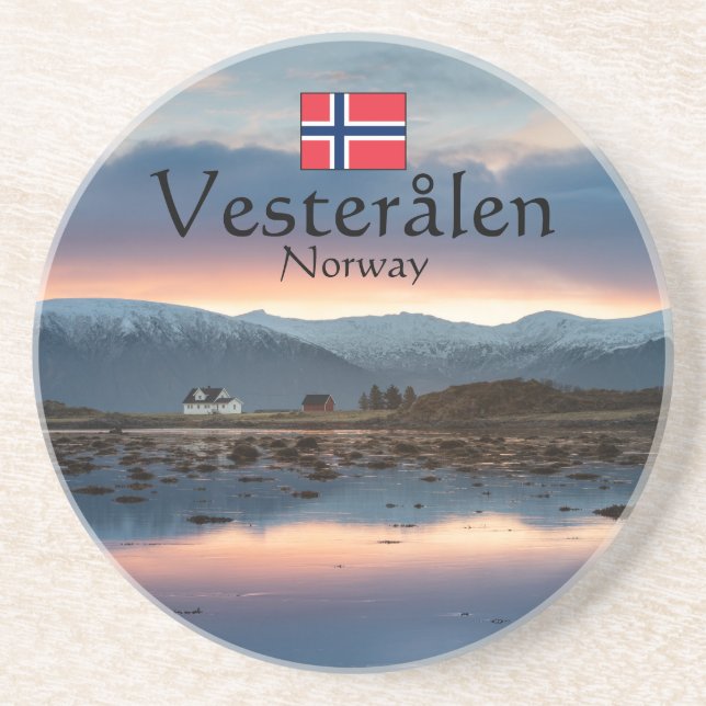Dessous De Verre En Grès Norvège Vesteralen Souvenir (Devant)