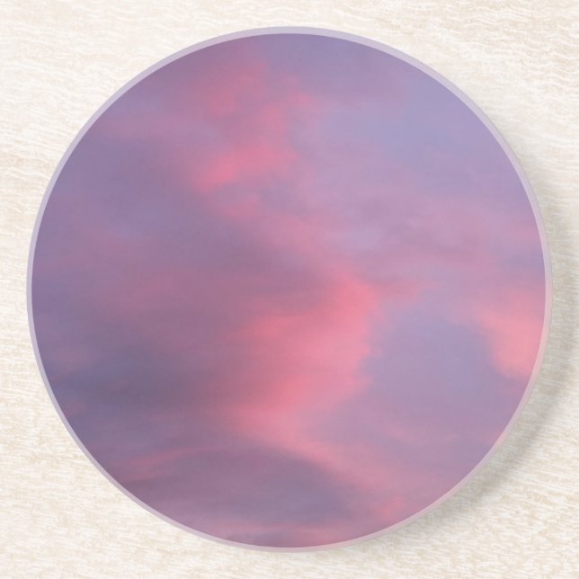 Dessous De Verre En Grès Nuages roses bleus (Devant)