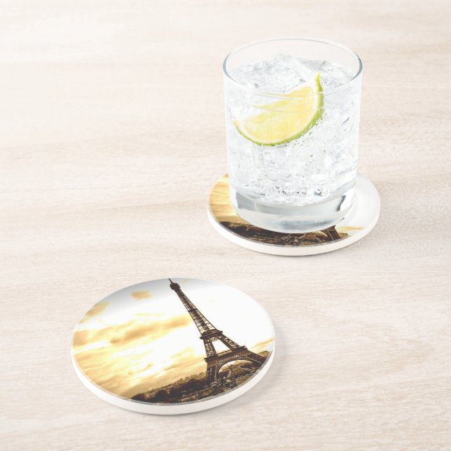 Dessous De Verre En Grès Nuages sur Paris (Côté)