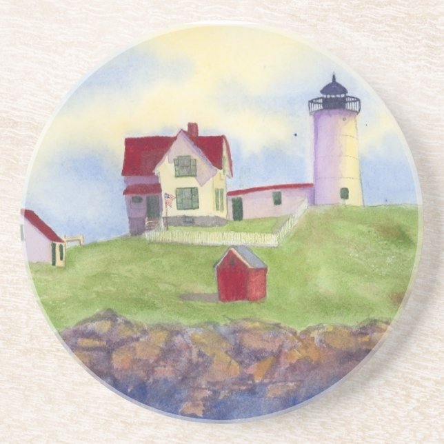 Dessous De Verre En Grès Nubble Light House York Maine (Devant)