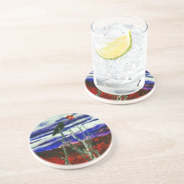 Dessous De Verre En Grès Nuit d'automne (Côté)