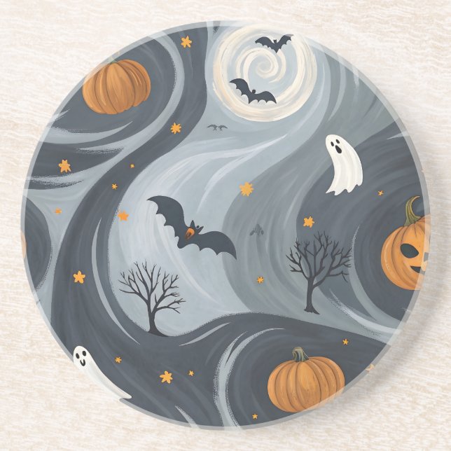 Dessous De Verre En Grès Nuit de la mort d'Halloween (Devant)