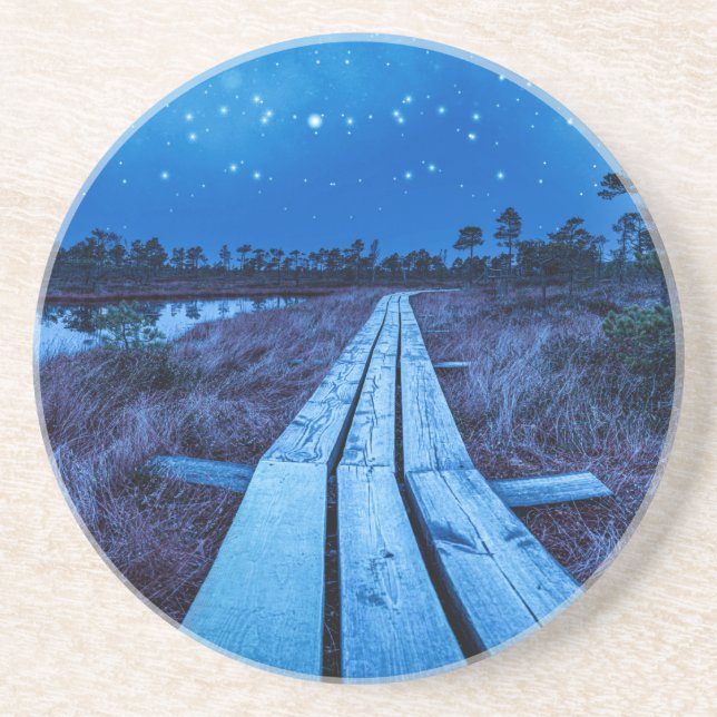 Dessous De Verre En Grès Nuit des marais (Devant)