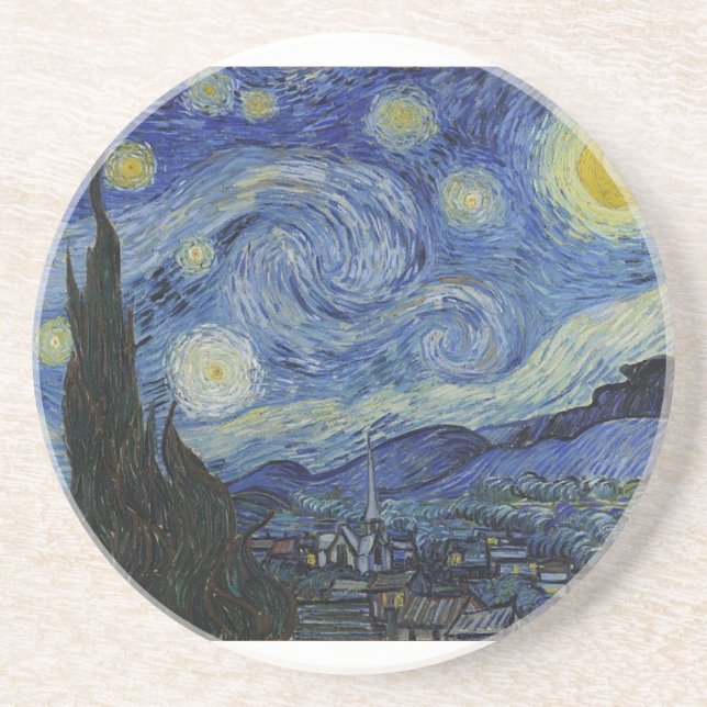 Dessous De Verre En Grès Nuit étoilée de Van Gogh (Devant)