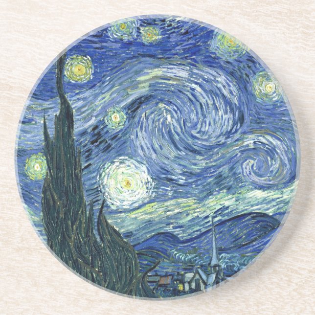Dessous De Verre En Grès Nuit étoilée de Van Gogh (Devant)