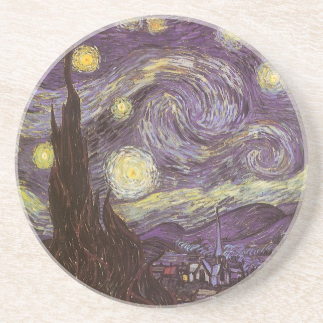 Dessous De Verre En Grès Nuit étoilée par Vincent van Gogh, Art Vintage (Devant)