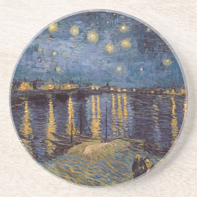 Dessous De Verre En Grès Nuit étoilée sur le Rhône par Vincent Van Gogh (Devant)