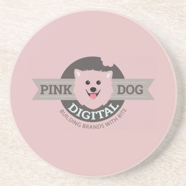 Dessous de verre en grès numérique Pink Dog (Devant)
