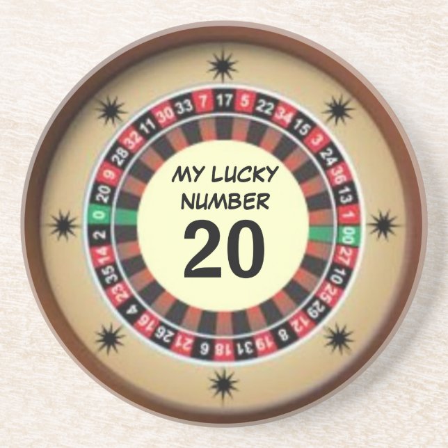 Dessous De Verre En Grès Numéro de roulette Lucky Roulette (Devant)