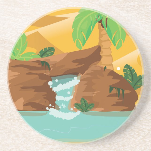 Dessous De Verre En Grès Oasis (Devant)