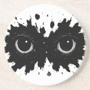Dessous De Verre En Grès Observateur dans l'Encre : Sigil de la Tache sur l