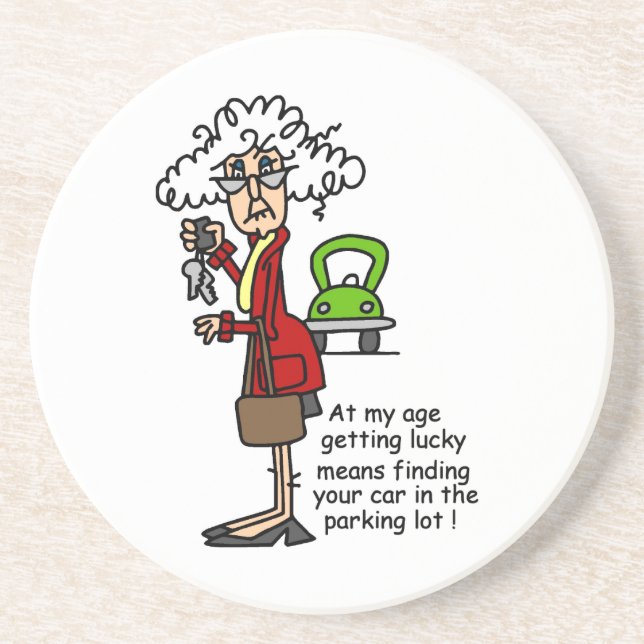 Dessous De Verre En Grès Obtenir un Humour chanceux (Devant)