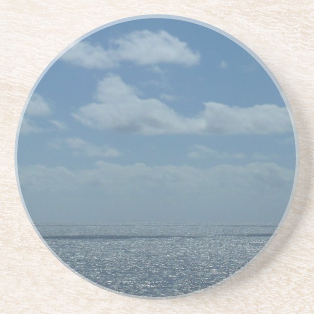 Dessous De Verre En Grès Océan bleu de la mer des Caraïbes (Devant)