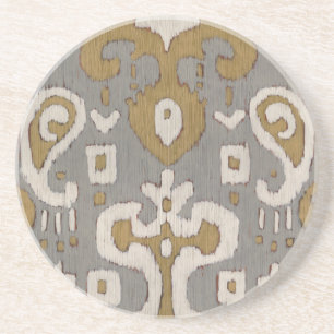 Dessous De Verre En Grès Ochre Ikat I