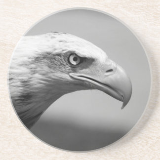 Dessous De Verre En Grès Oeil d'aigle noir et blanc