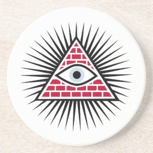 Dessous De Verre En Grès Oeil freemasonique