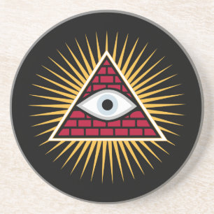 Dessous De Verre En Grès Oeil freemasonique