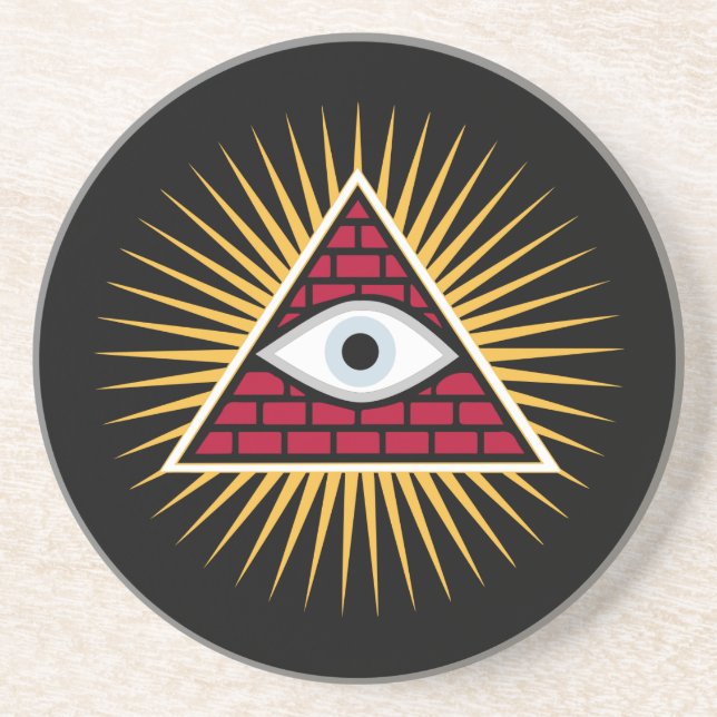 Dessous De Verre En Grès Oeil freemasonique (Devant)