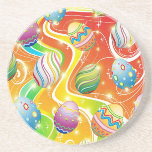 Dessous De Verre En Grès Oeufs de Pâques Design ornemental