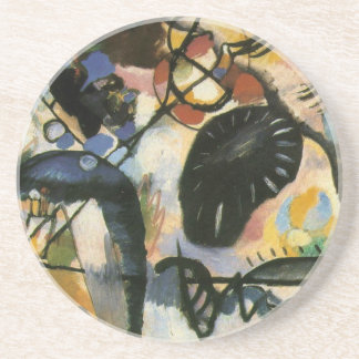 Dessous De Verre En Grès Oeuvre Abstraite de Kandinsky Black Spot