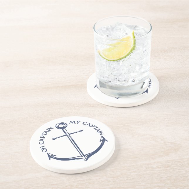 Dessous De Verre En Grès Oh Capitaine Mon Capitaine (Côté)
