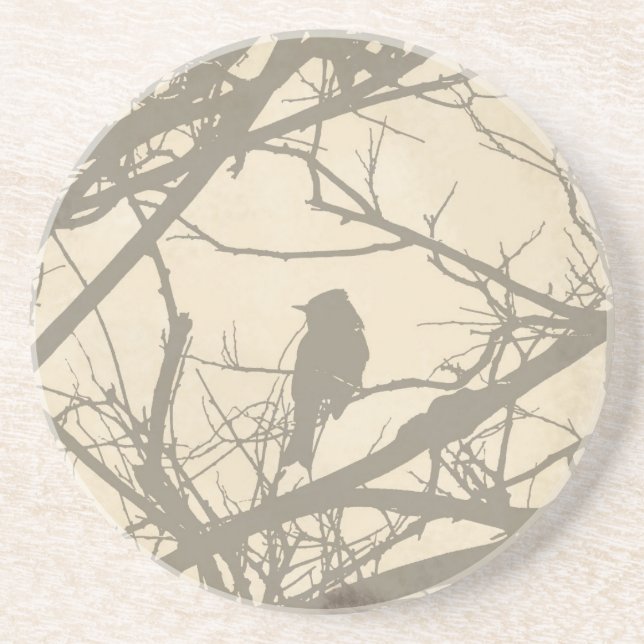 Dessous De Verre En Grès Oiseau (Devant)