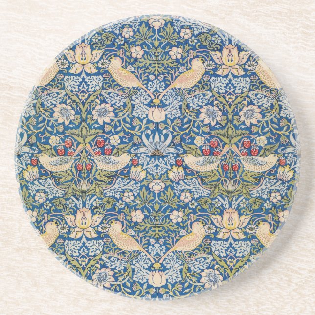 Dessous De Verre En Grès Oiseau Art Nouveau Design (Devant)