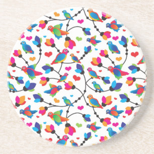 Dessous De Verre En Grès oiseau coloré mignon de perroquet