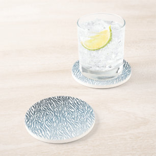 Dessous De Verre En Grès Ombre d'impression Wild Blue Zebra