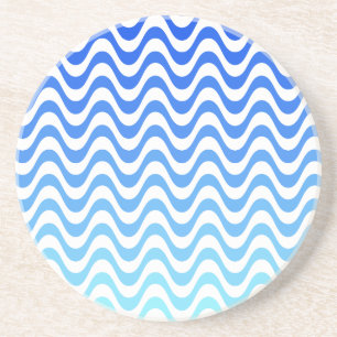 Dessous De Verre En Grès Ondes bleues dégradantes