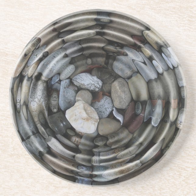 Dessous De Verre En Grès Ondes et galets (Devant)