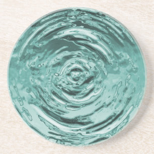 Dessous De Verre En Grès Ondulation Teal de l'eau