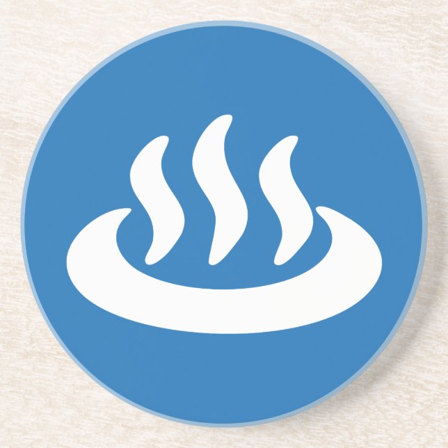 Dessous De Verre En Grès Onsen ♨ Hot Spring 温泉 Japanese Sign (Devant)