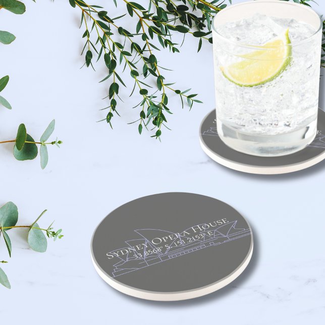 Dessous De Verre En Grès Opéra de Sydney Latitude Longitude (Créateur téléchargé)