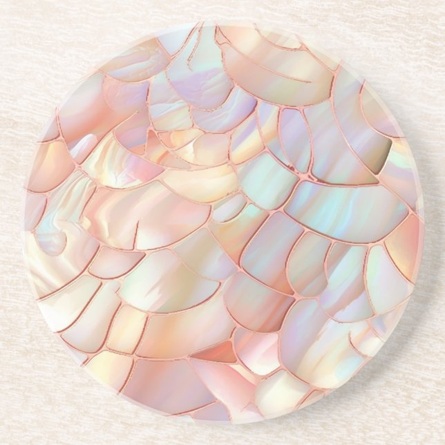 Dessous De Verre En Grès Or rose nacré (Devant)