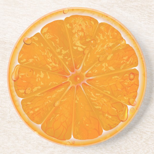 DESSOUS DE VERRE EN GRÈS ORANGE 6 (Devant)