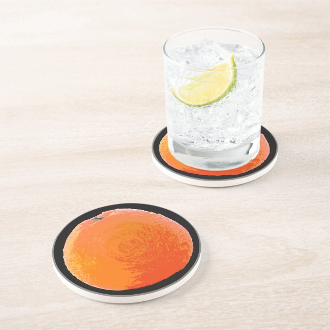 Dessous De Verre En Grès Orange juteux (Côté)