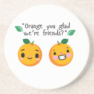 DESSOUS DE VERRE EN GRÈS ORANGE QUOTE