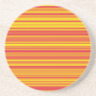 Dessous De Verre En Grès Orange rouge jaune rayures