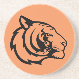 Dessous de verre en grès orange tigre