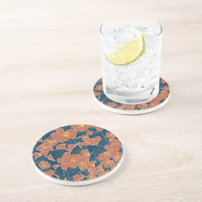 Dessous De Verre En Grès Oranges Fausses (Côté)