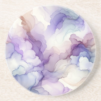 Dessous De Verre En Grès Orchidée florissante Aquarelle violette Art Abstra