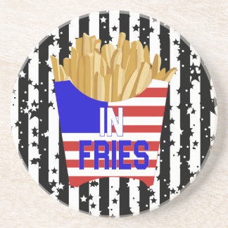 Dessous De Verre En Grès Oreiller 'In Fries We Trust'