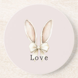 Dessous De Verre En Grès Oreilles de lapin de Pâques Arc Amour