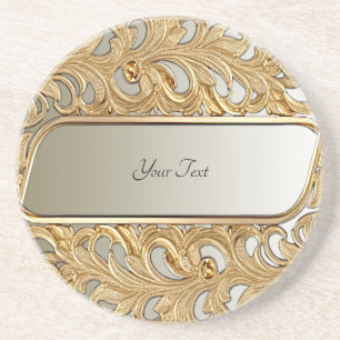 Dessous de verre en grès orné d'or moderne