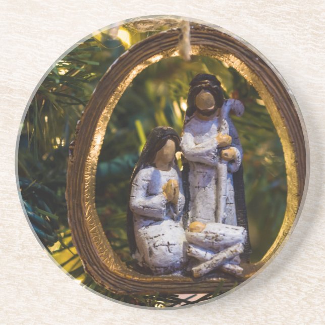 Dessous De Verre En Grès Ornement de la Nativité (Devant)