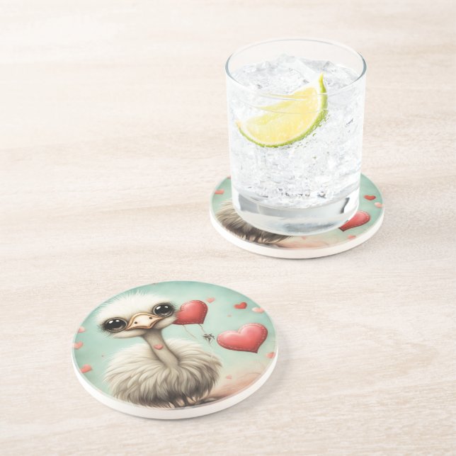 Dessous De Verre En Grès Ostrich Love 3 (Côté)