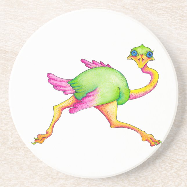 Dessous De Verre En Grès Ostrich rare (Devant)