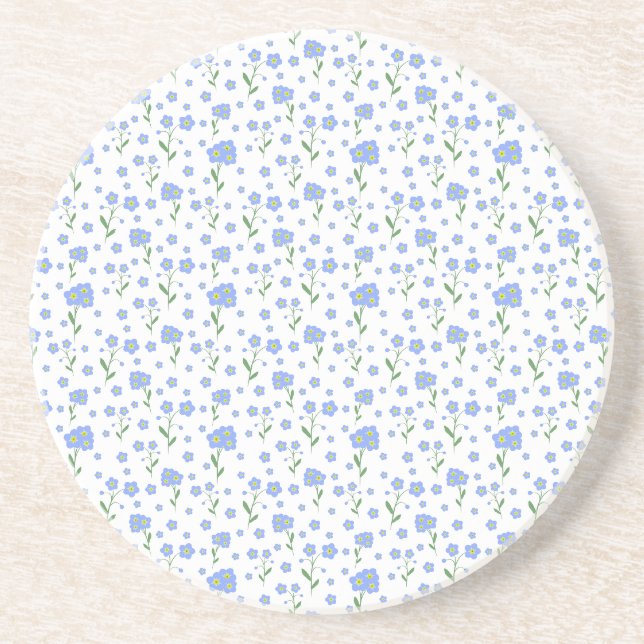 Dessous De Verre En Grès Oubliez-moi-non, motif sans fleur (Devant)