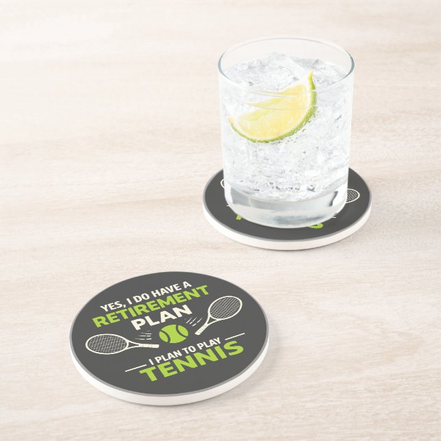 Dessous De Verre En Grès Oui, j'ai un plan de retraite Tennis (Côté)